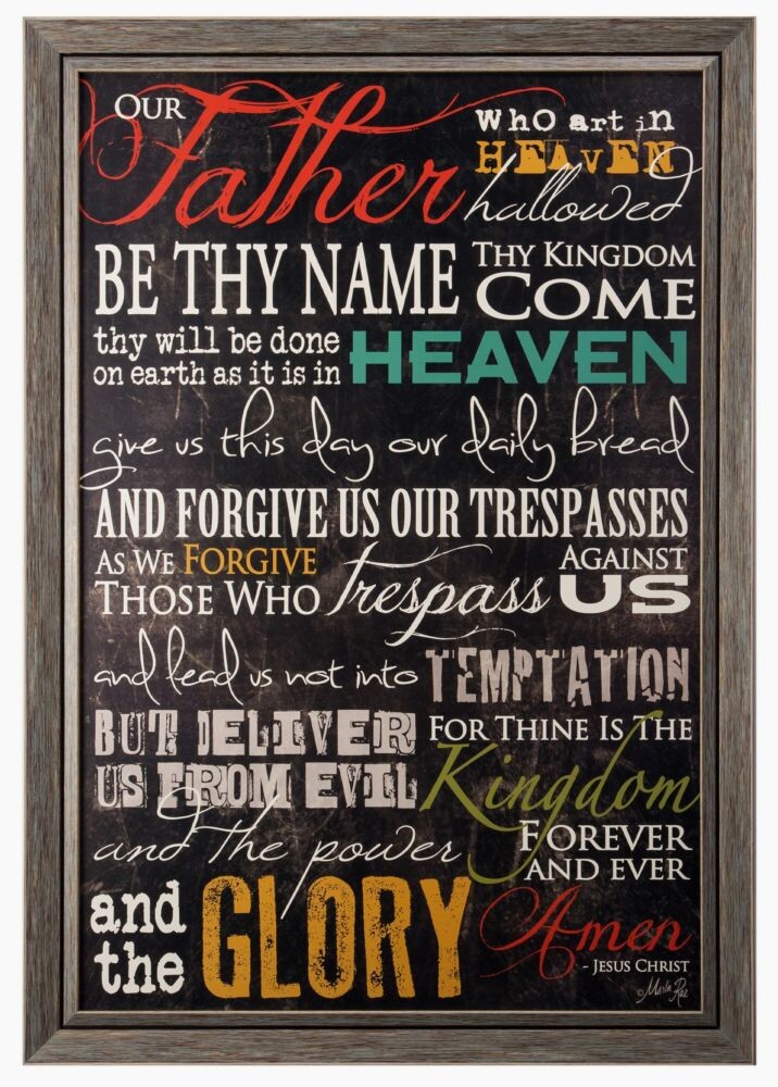 Постер с паспарту в раме 100х70 см черный The Lord's Prayer