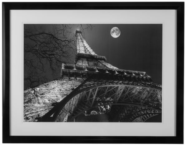 Постер с паспарту в раме 70х90 см черно-белый Tour Eiffel