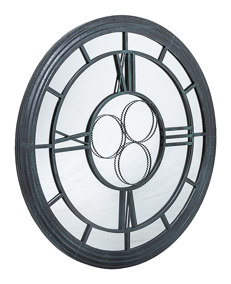 Зеркало-часы круглое черный антик "Сен-Лазар"