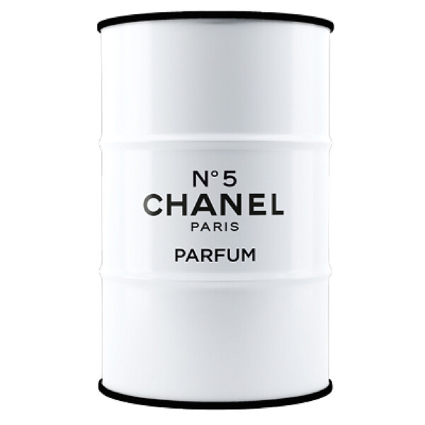 Бочка металлическая декоративная белая Chanel white & black M - изображение 1