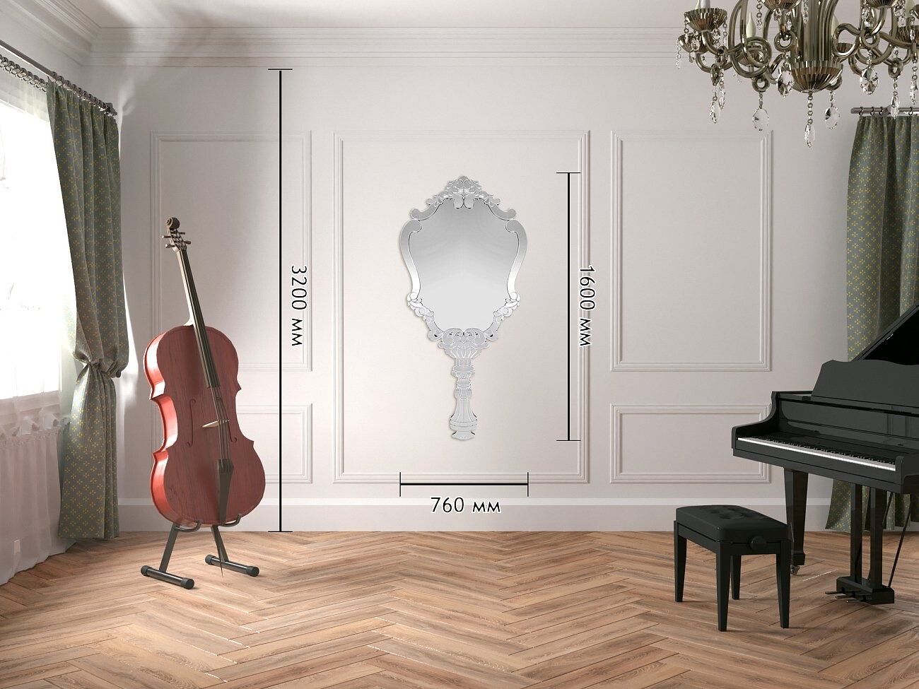 Зеркало настенное венецианское в зеркальной раме Fiaba - изображение 5