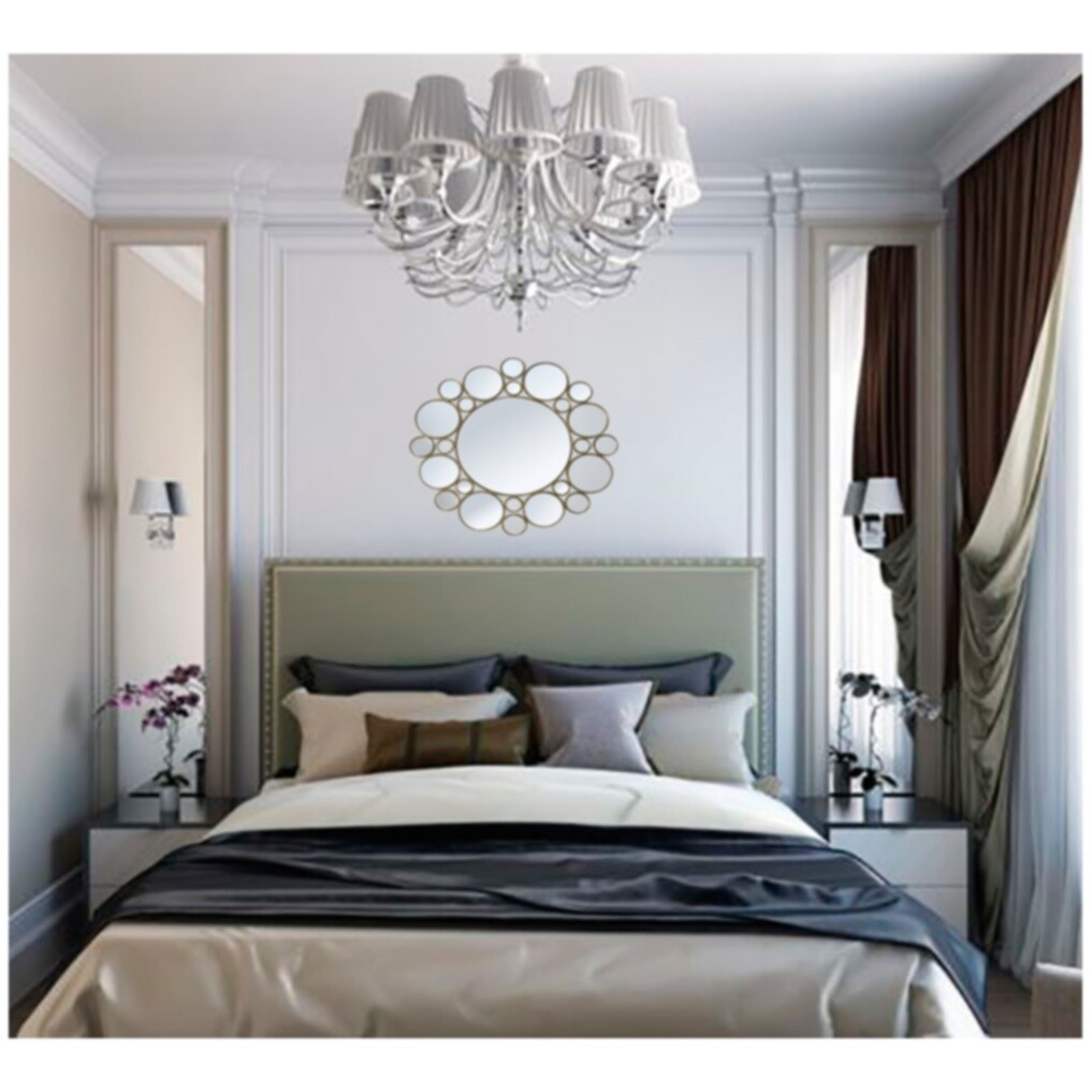 Зеркало большое круглое золотое в фигурной раме диаметр 89 см La Flor - изображение 2