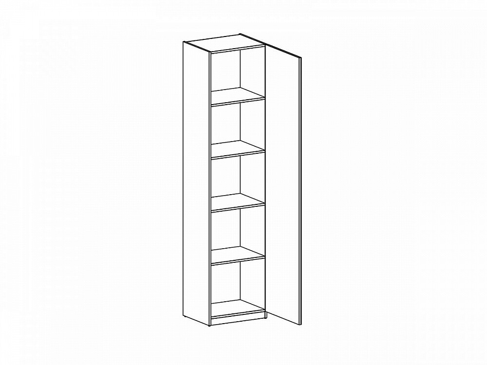 Белый шкаф пенал с полками