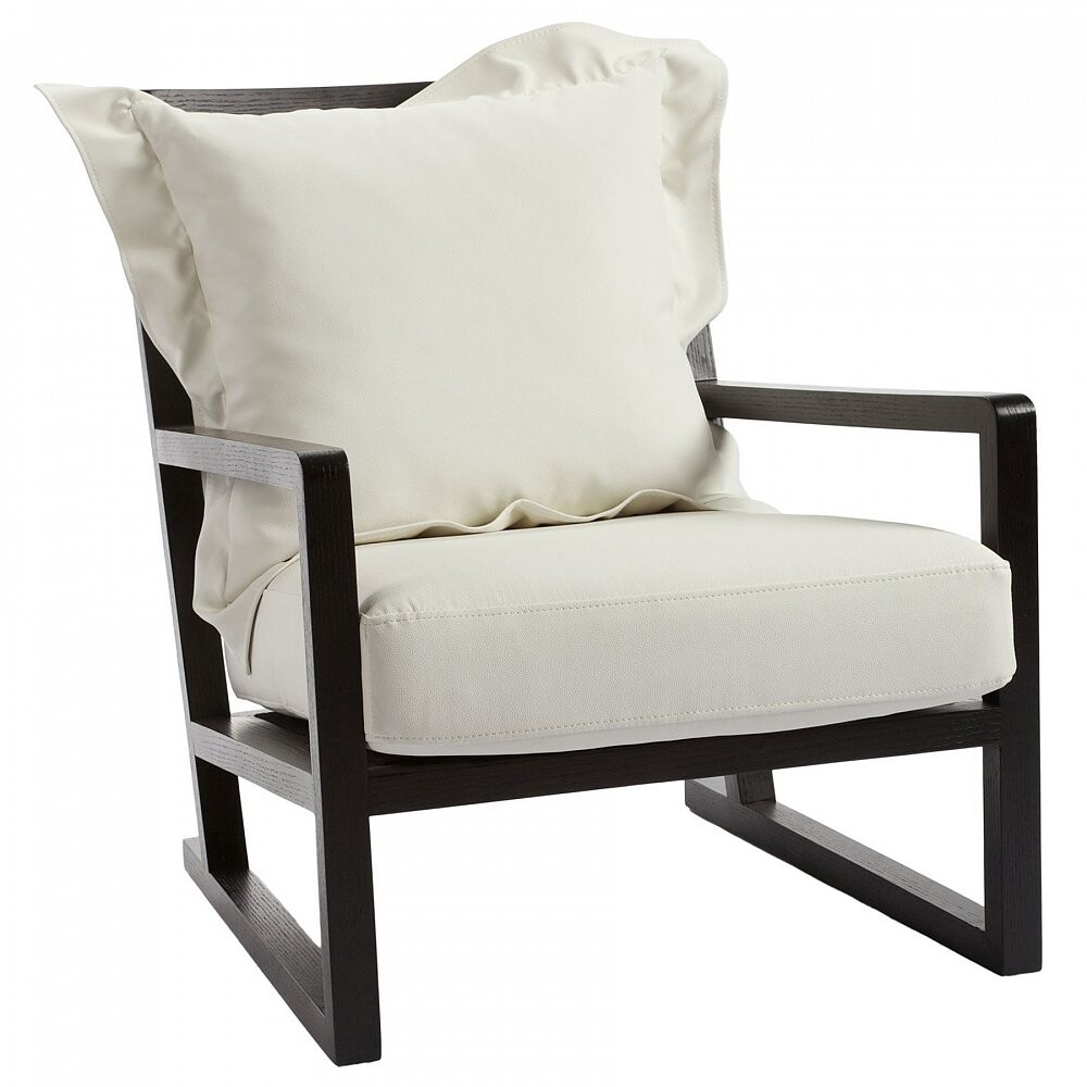 Кресло белое с черным каркасом Braiton