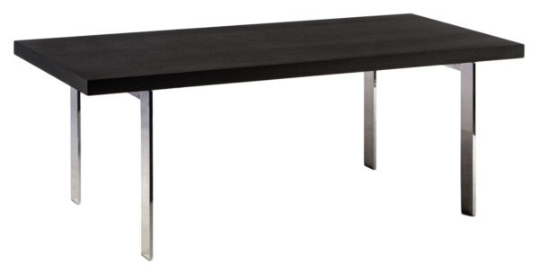 Обеденный стол прямоугольный черный с ножками хром 200 см Mhian от La Forma