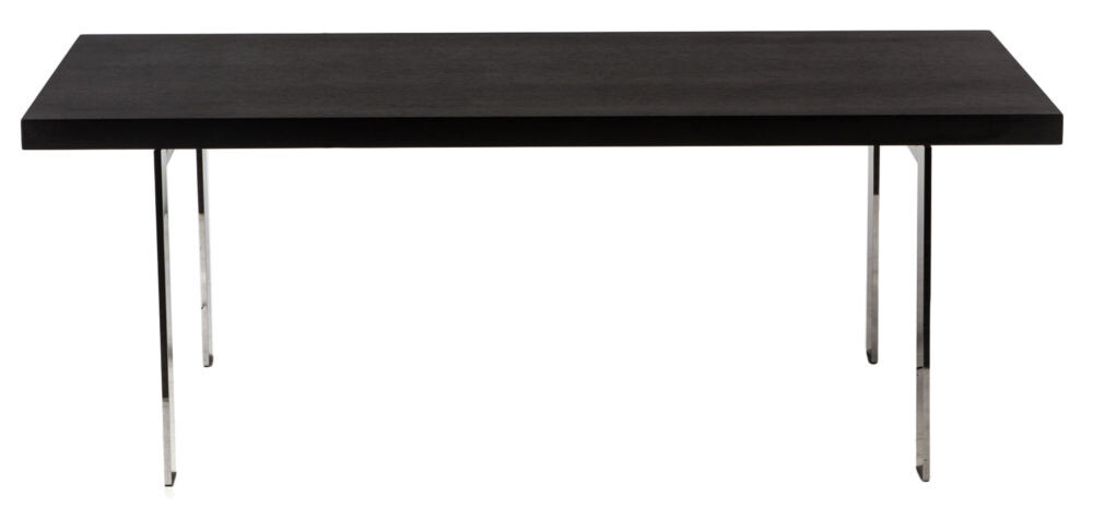 Обеденный стол прямоугольный черный с ножками хром 200 см Mhian от La Forma