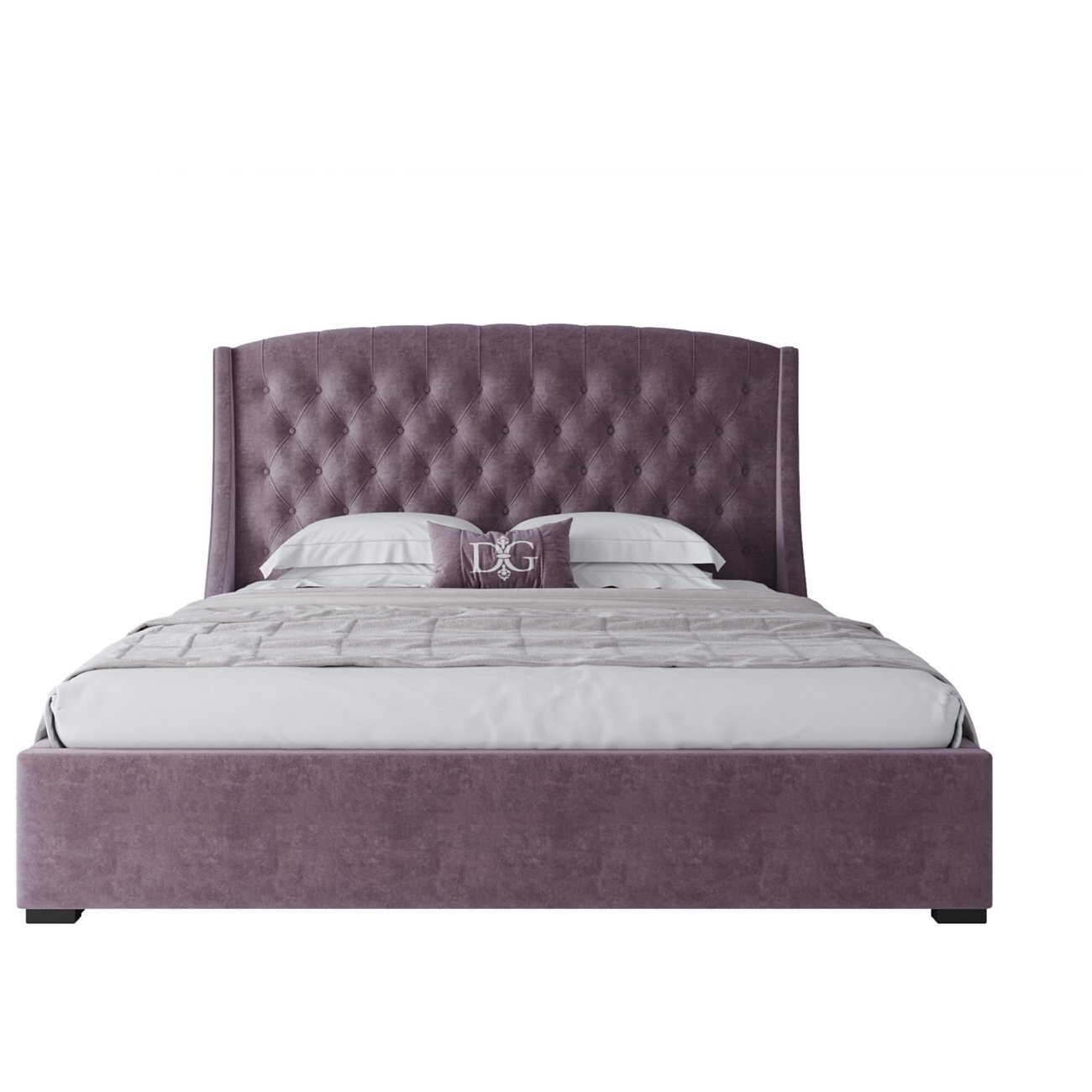 Кровать двуспальная 180х200 без гвоздиков фиолетовая Hugo - изображение 3