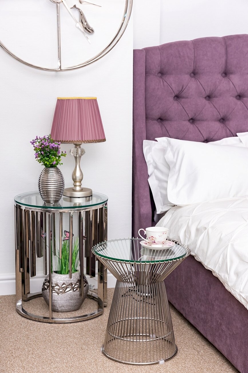 Кровать двуспальная 180х200 без гвоздиков фиолетовая Hugo - изображение 5