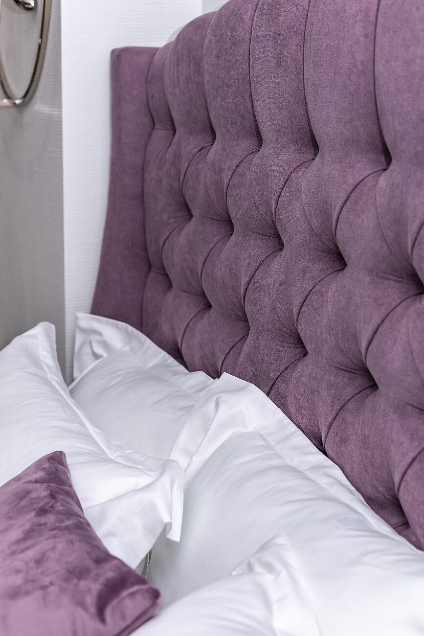 Кровать двуспальная 180х200 без гвоздиков фиолетовая Hugo - изображение 9