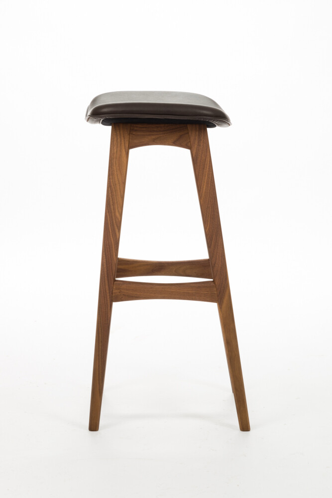 Барный стул деревянный с темно-серым сиденьем 77 см орех Allegra