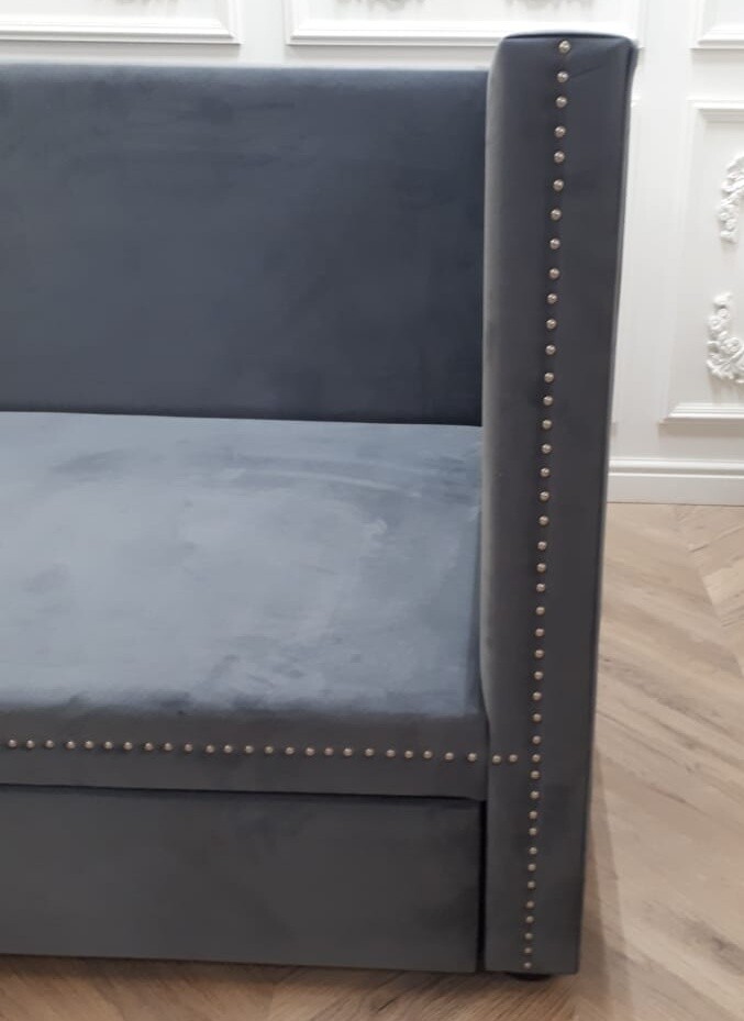 Диван-кровать 90х200 см с дополнительным местом серый Taliya Р - изображение 6