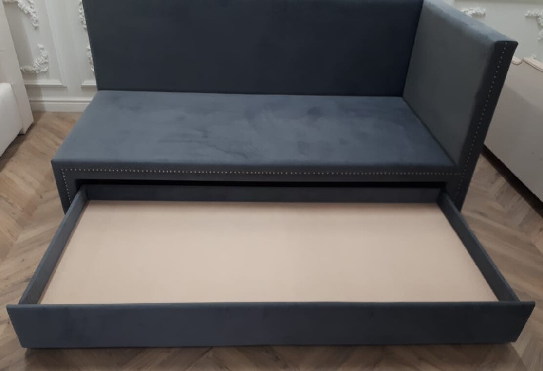 Диван-кровать 90х200 см с дополнительным местом серый Taliya Р - изображение 3