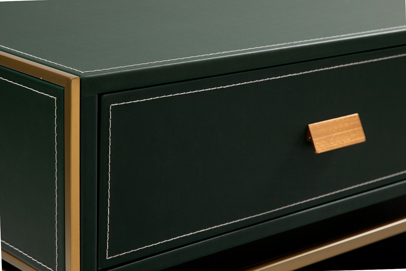 Журнальный столик с 2 ящиками зеленый "Арабель" 130 см - изображение 3