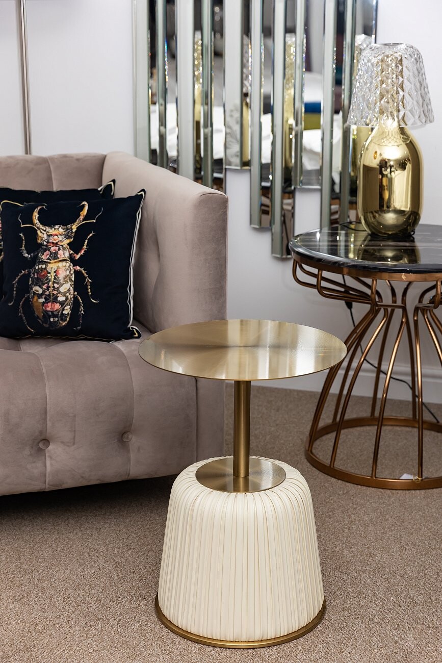 Кофейный столик круглый "Крем-брюле" пудровый 40 см  - изображение 8