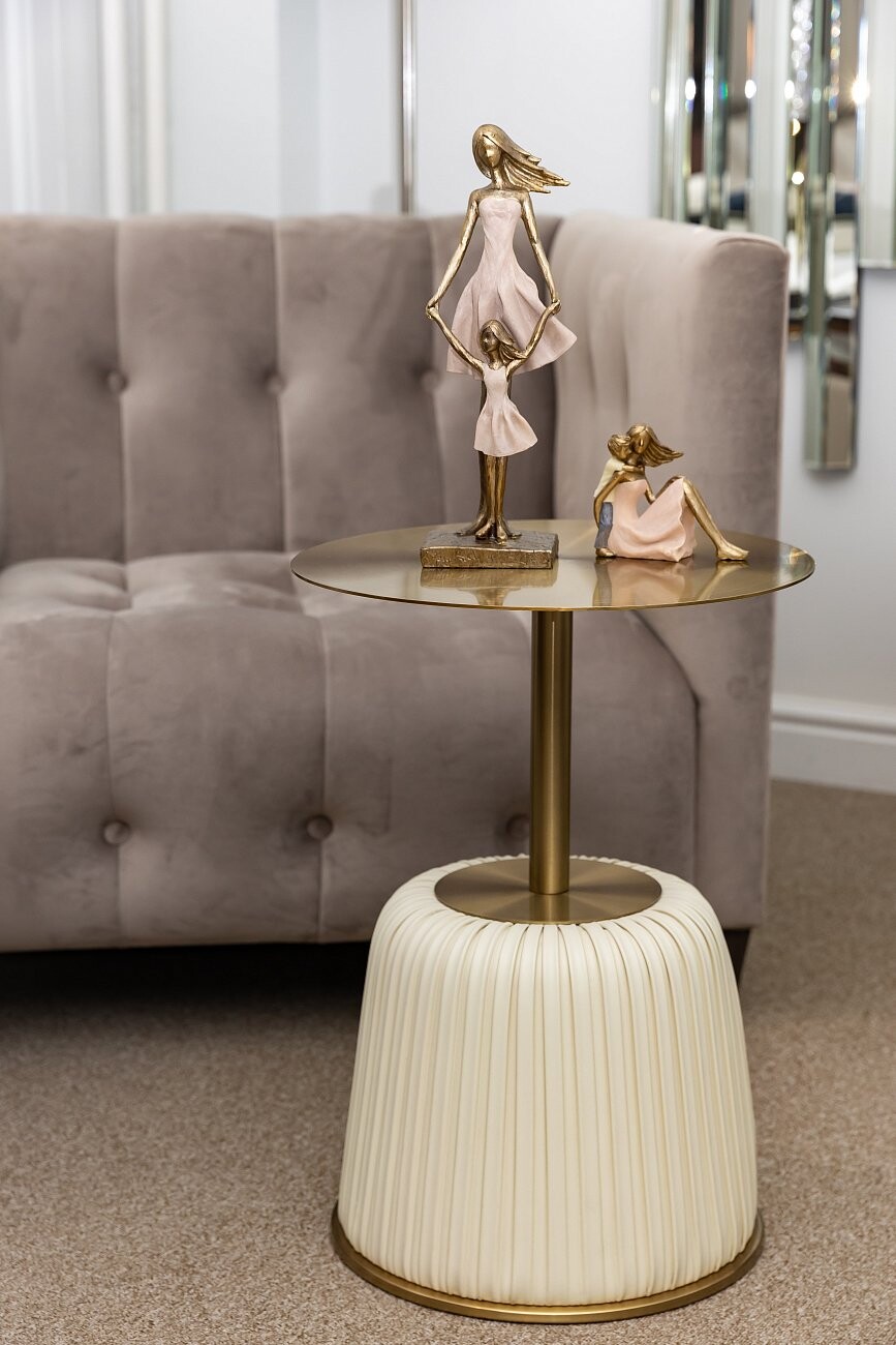 Кофейный столик круглый "Крем-брюле" пудровый 40 см  - изображение 9