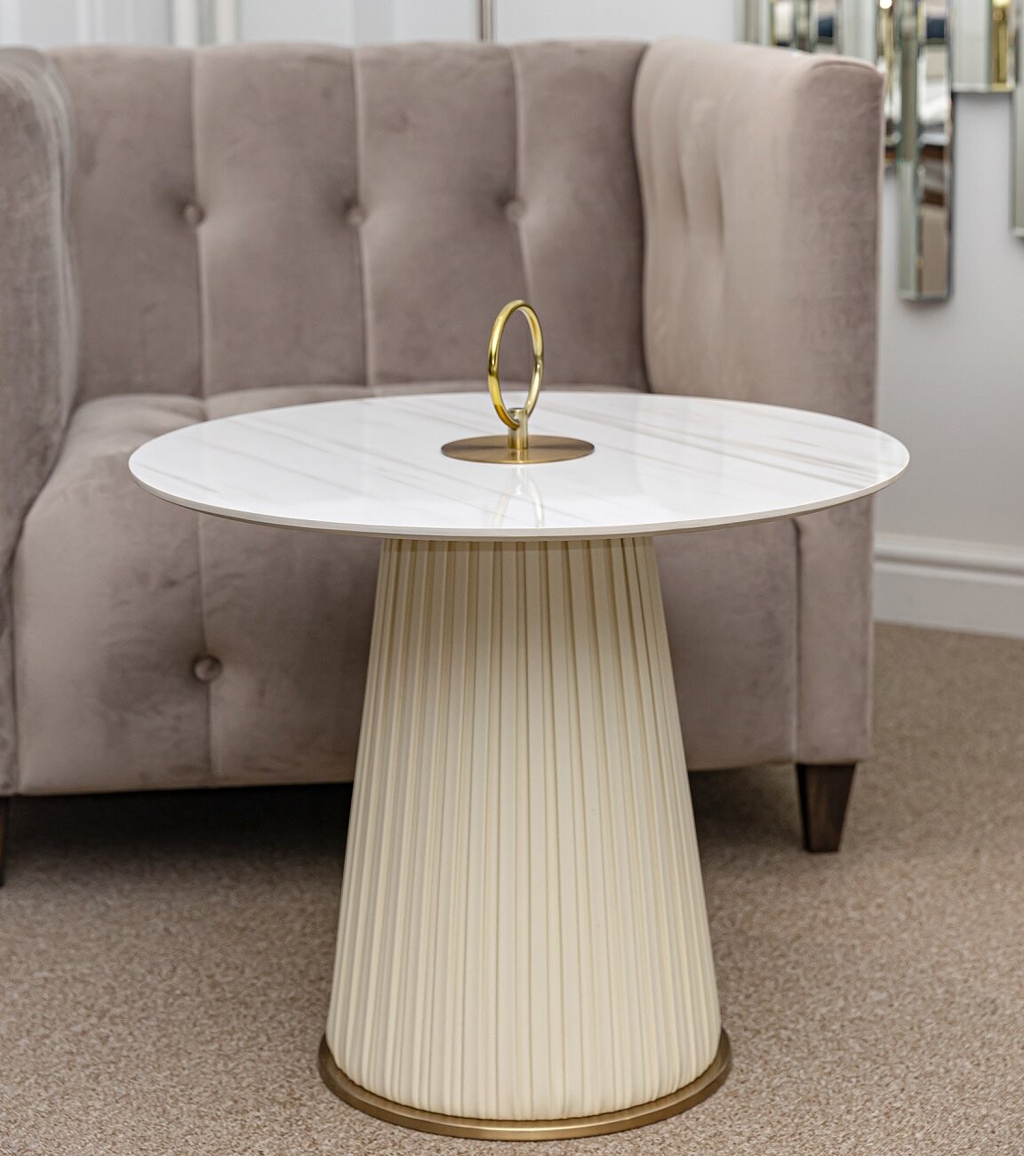 Кофейный столик "Крем-брюле" молочный 60 см - изображение 6