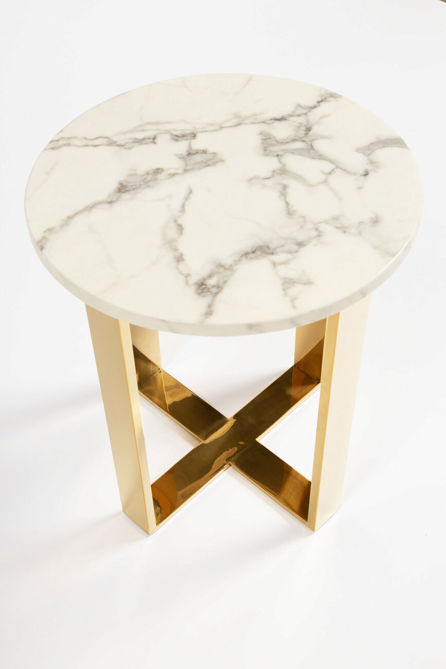 Кофейный столик круглый "Амеди" 46 см золото - изображение 2