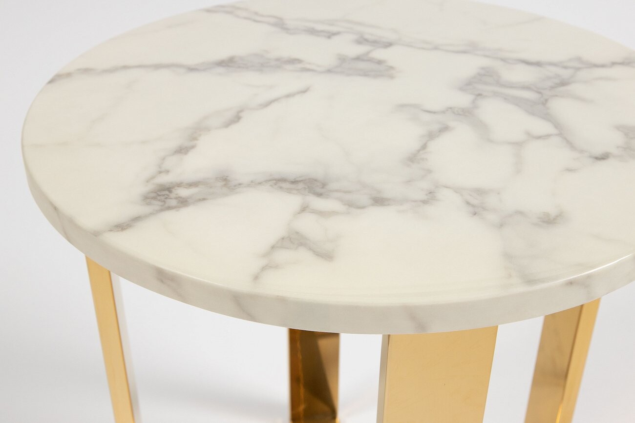 Кофейный столик круглый "Амеди" 46 см золото - изображение 3