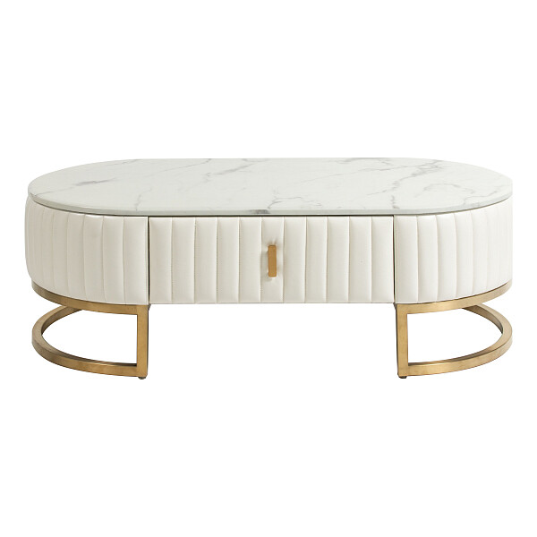 Кофейный столик белый с ящиком "Рианна" - изображение 1