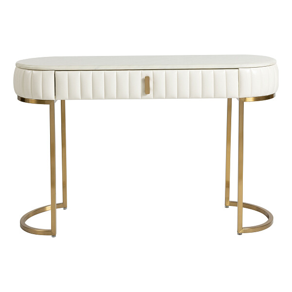 Консоль с мраморной столешницей "Рианна" белая - изображение 1