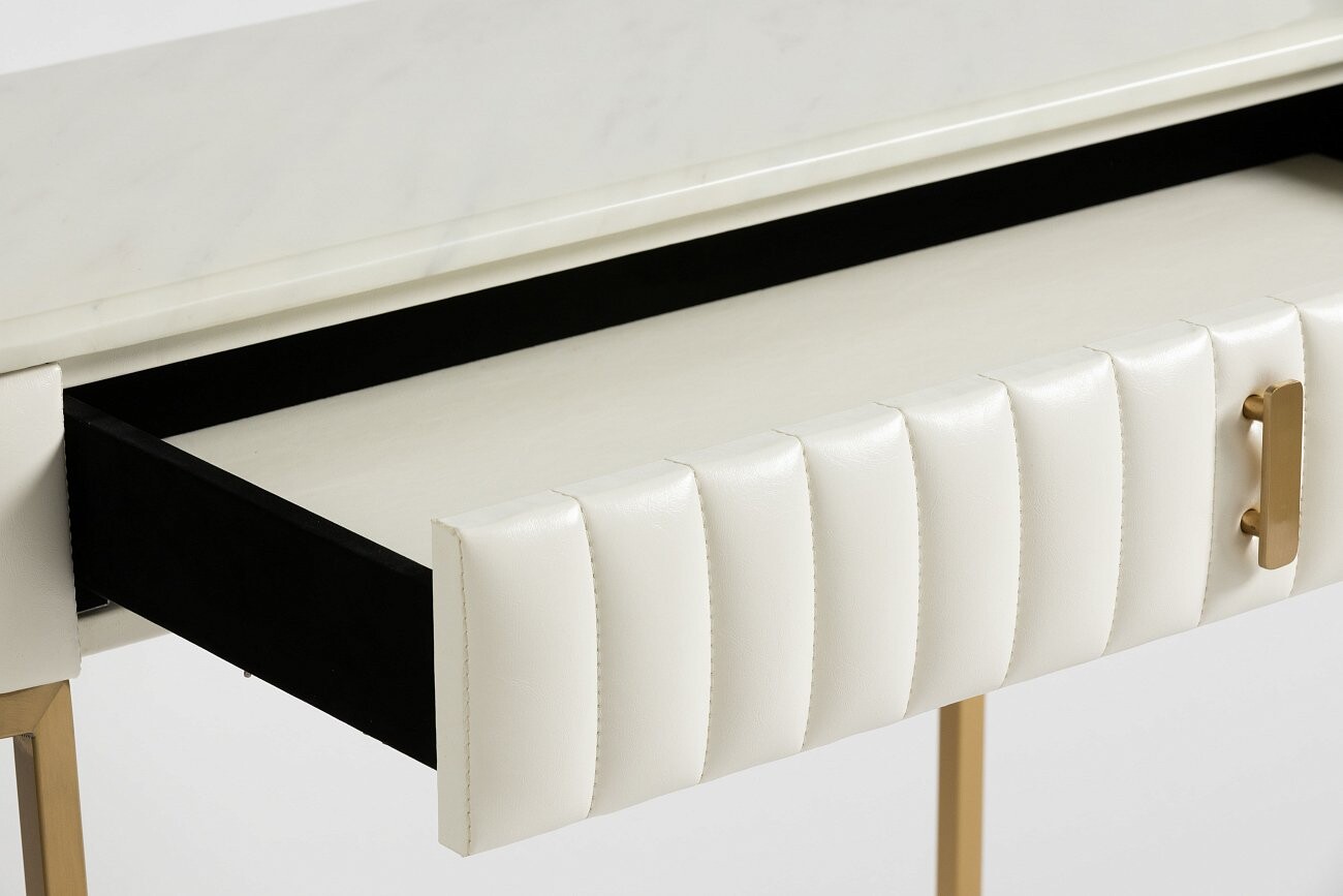 Консоль с мраморной столешницей "Рианна" белая - изображение 3