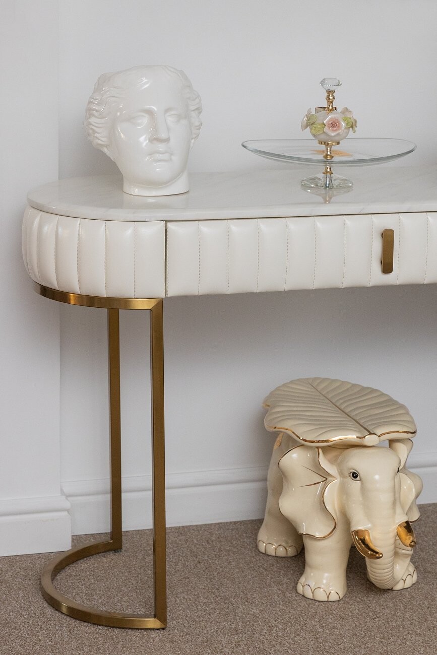 Консоль с мраморной столешницей "Рианна" белая - изображение 5