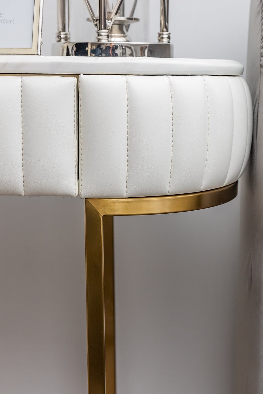 Консоль с мраморной столешницей "Рианна" белая - изображение 6