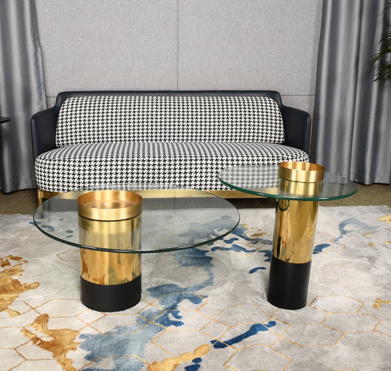 Журнальный столик круглый "Сатурн" 80 см золото - изображение 3