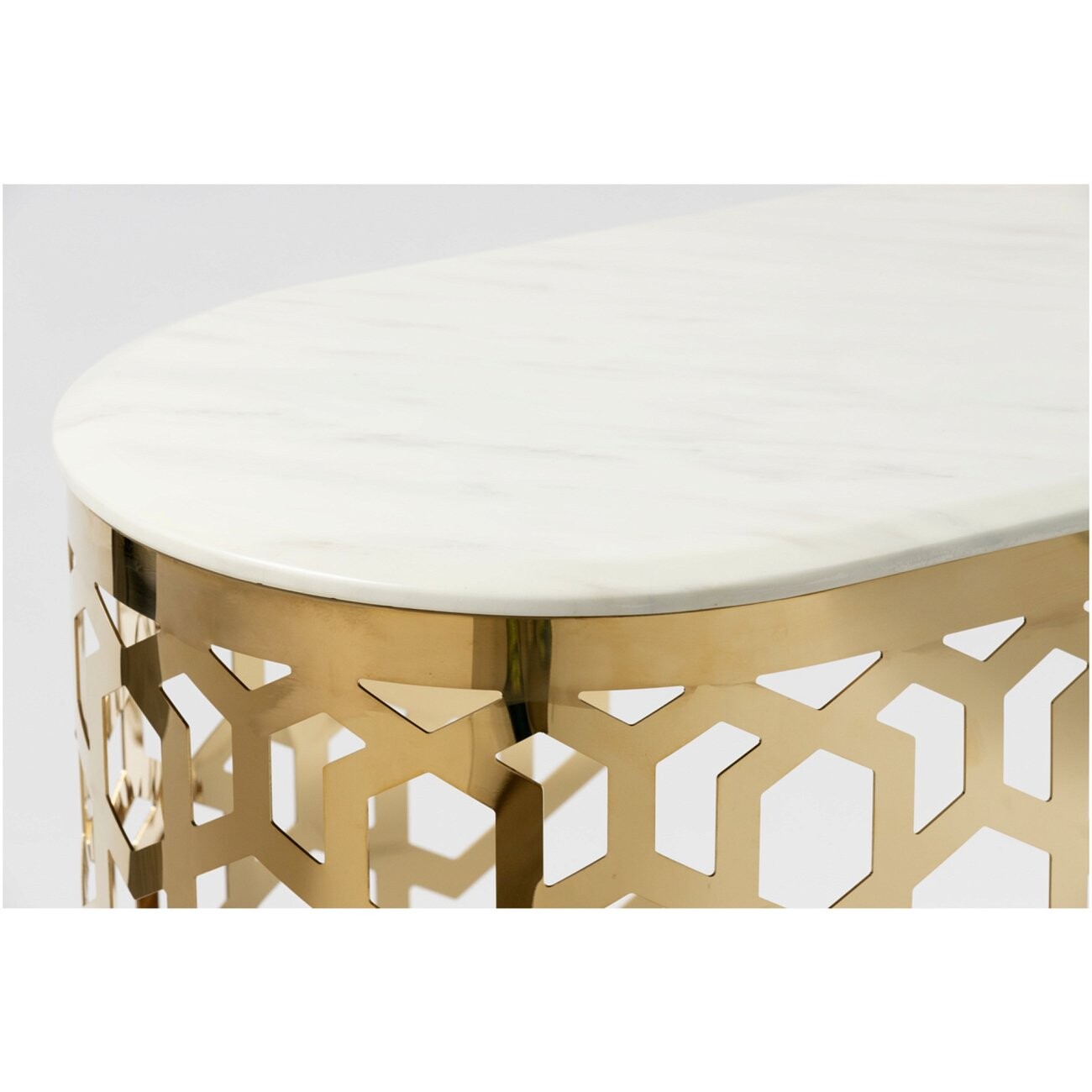 Консоль с белой мраморной столешницей "Золотые соты" - изображение 2