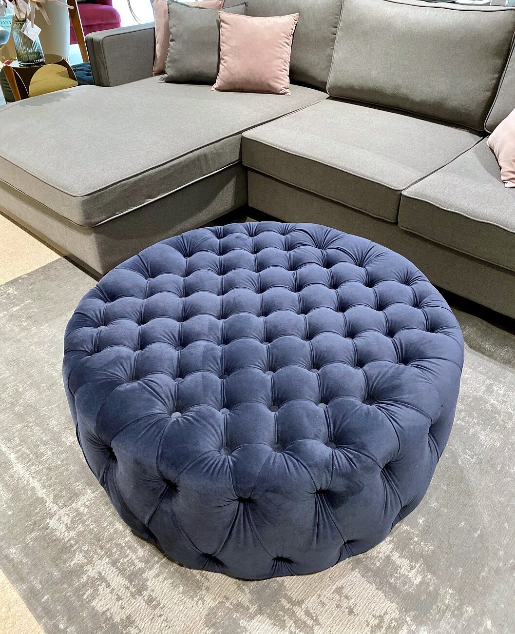 Пуф Mich темно-синий велюр - изображение 3