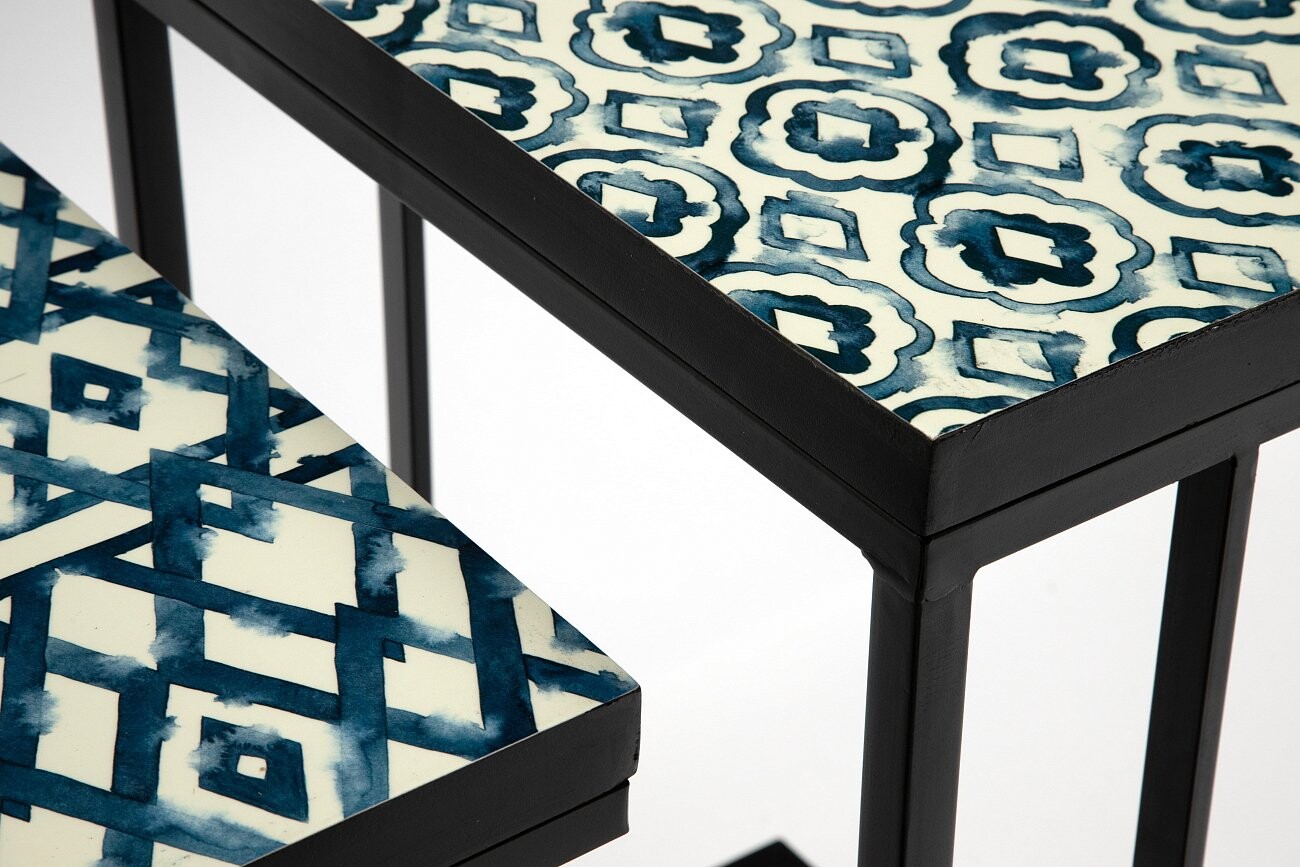 Приставной столик прямоугольный металлический "Жозеф", 2 штуки - изображение 3