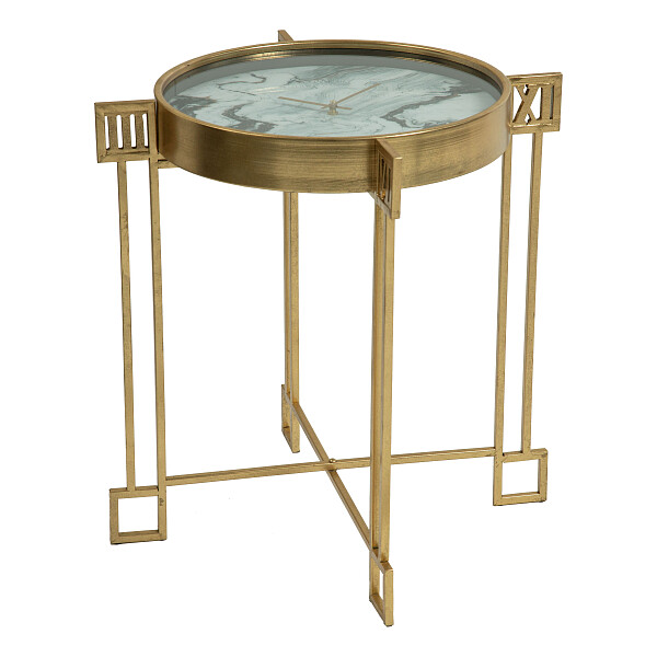 Чайный столик круглый с часами "Себастьян" 54 см - изображение 1