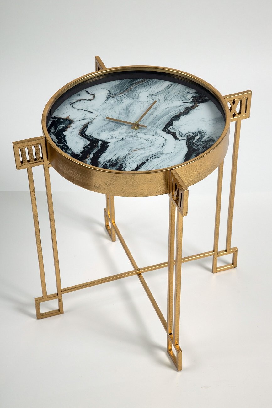 Чайный столик круглый с часами "Себастьян" 54 см - изображение 2