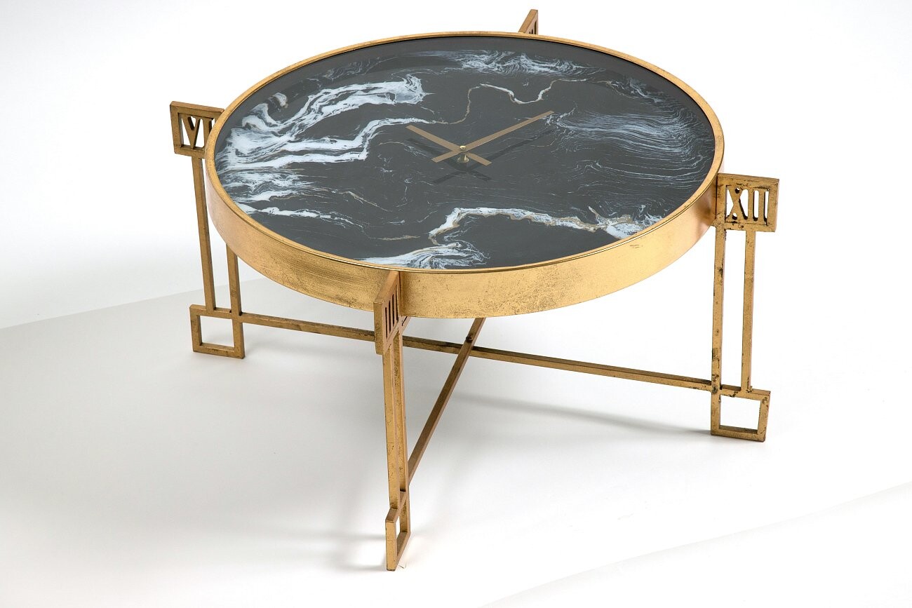 Чайный столик круглый с часами бронза "Селестина" 74 см - изображение 2