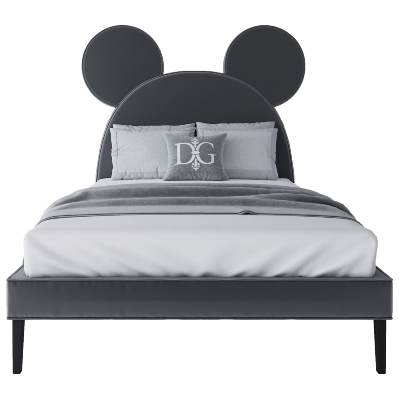 Кровать двуспальная 160х200 черная Mickey Mouse - изображение 2