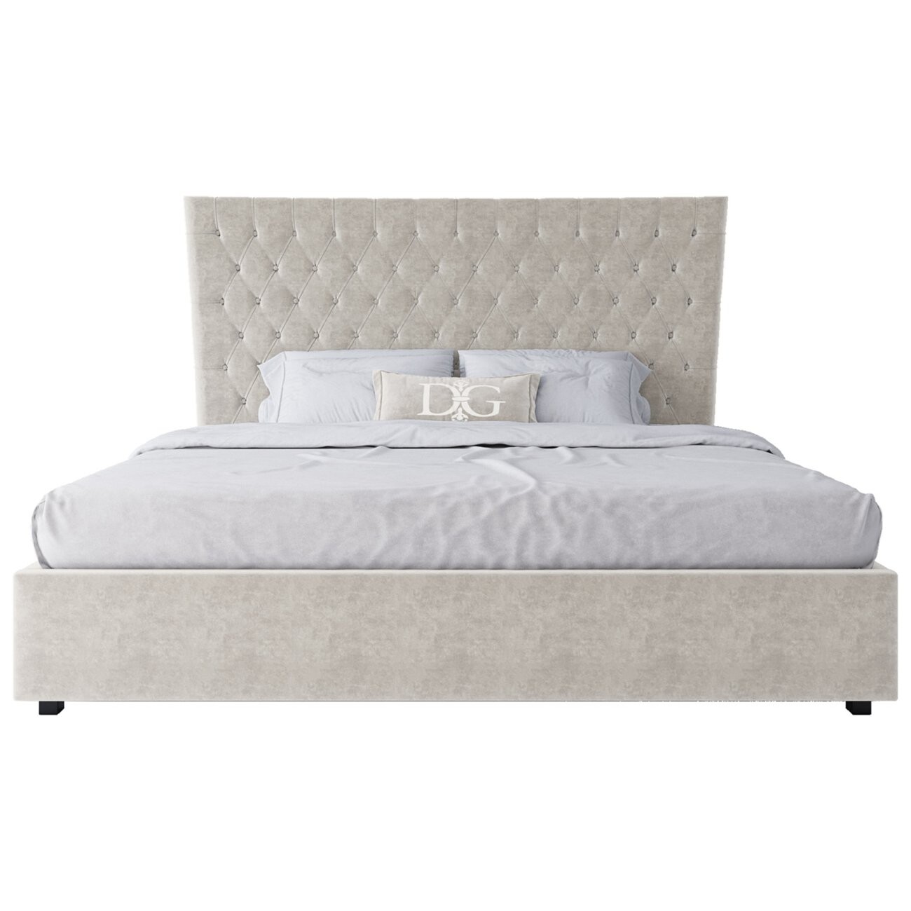 Кровать евро с мягким изголовьем 200х200 белая  QuickSand - изображение 2