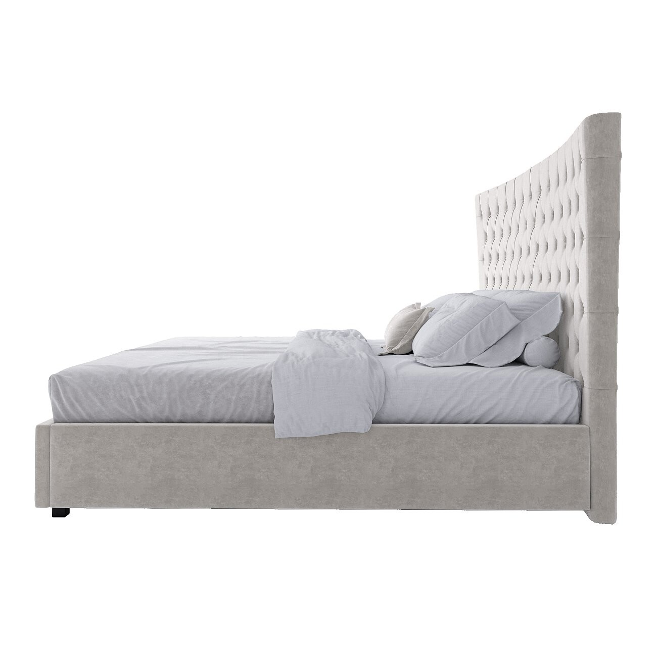 Кровать евро с мягким изголовьем 200х200 белая  QuickSand - изображение 3