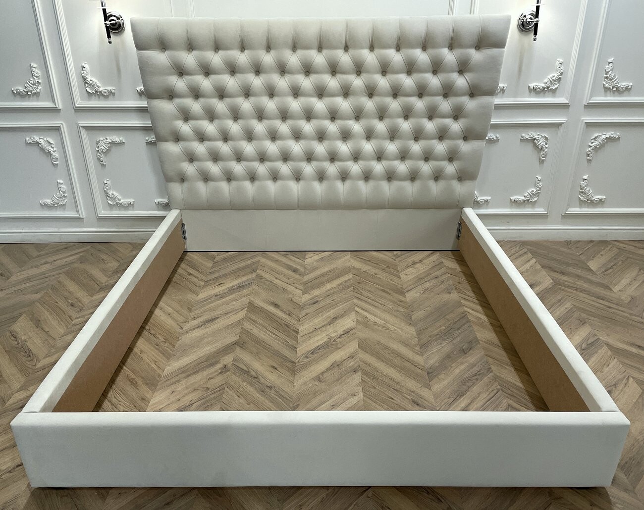 Кровать евро с мягким изголовьем 200х200 белая  QuickSand - изображение 4