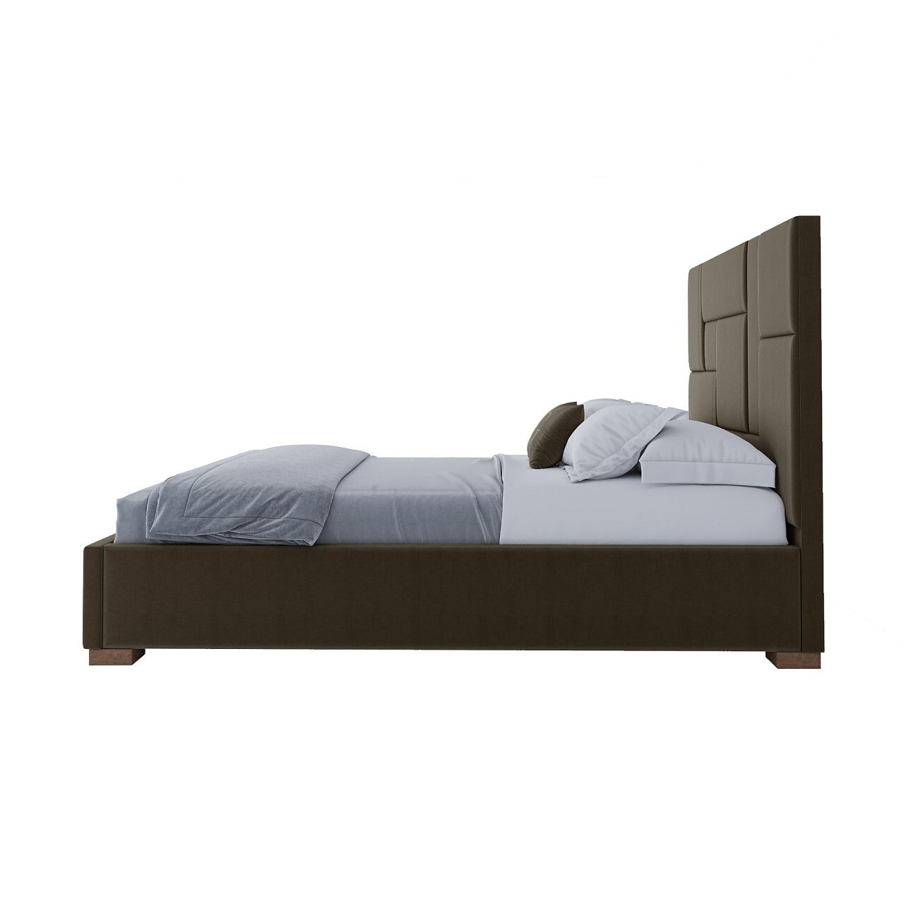 Кровать двуспальная с мягким изголовьем 140х200 коричневая Wax - изображение 3