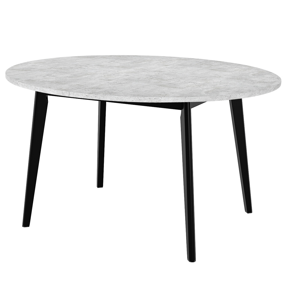 Обеденный стол раскладной круглый 110/140 см бетон лайт Oslo -  .