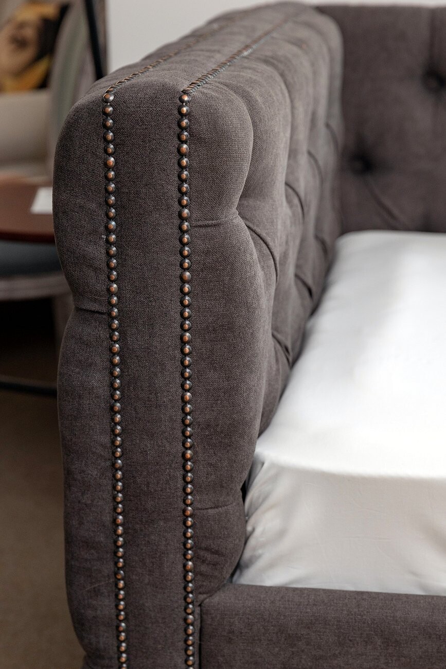 Диван-кровать Taira с дополнительным спальным местом в ткани обивки 90х200 коричневый - изображение 4