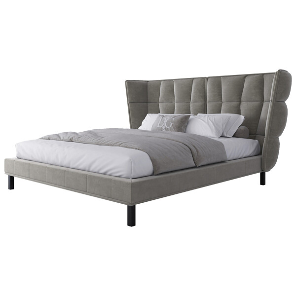 Кровать Husk2 двуспальная 180х200 бежево-серая - изображение 1