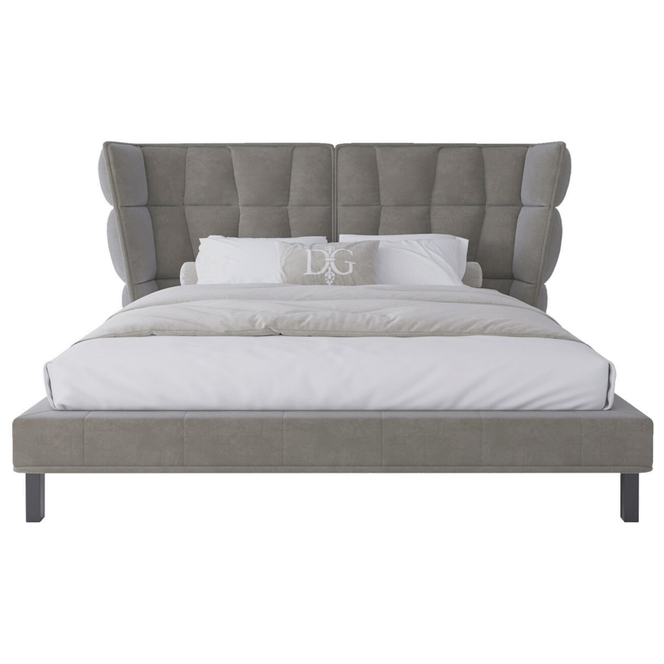 Кровать Husk2 двуспальная 180х200 бежево-серая - изображение 3