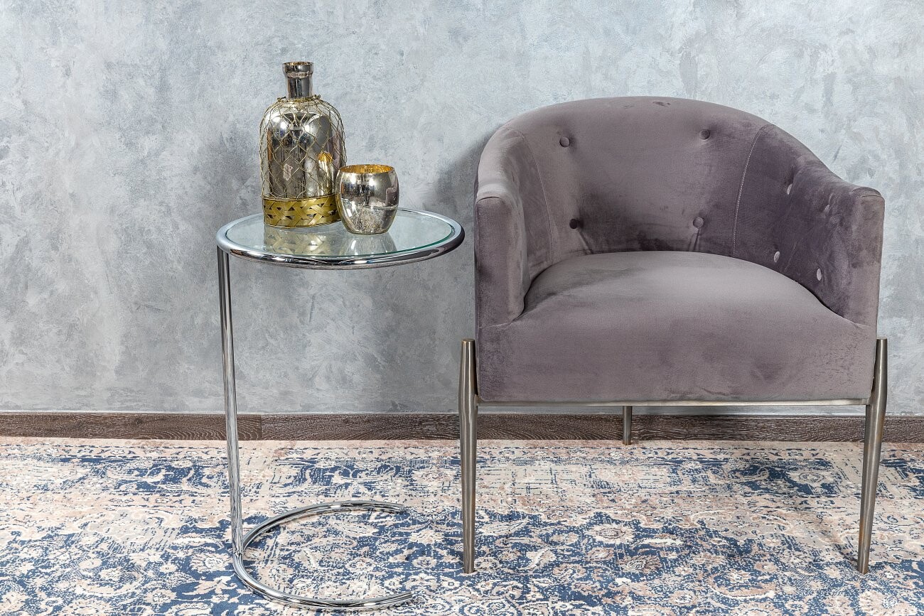 Приставной столик серебряный 58х40 см Lead S Silver MH05-M505-21 - изображение 5