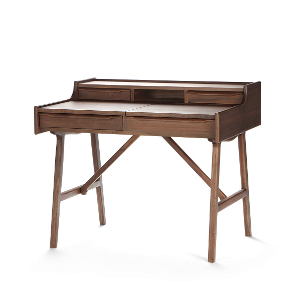 Письменный стол с ящиками и надстройкой деревянный Walnut Ottosen - изображение 1