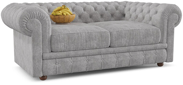 Диван прямой двухместный серый Chesterfield Lambre - изображение 1