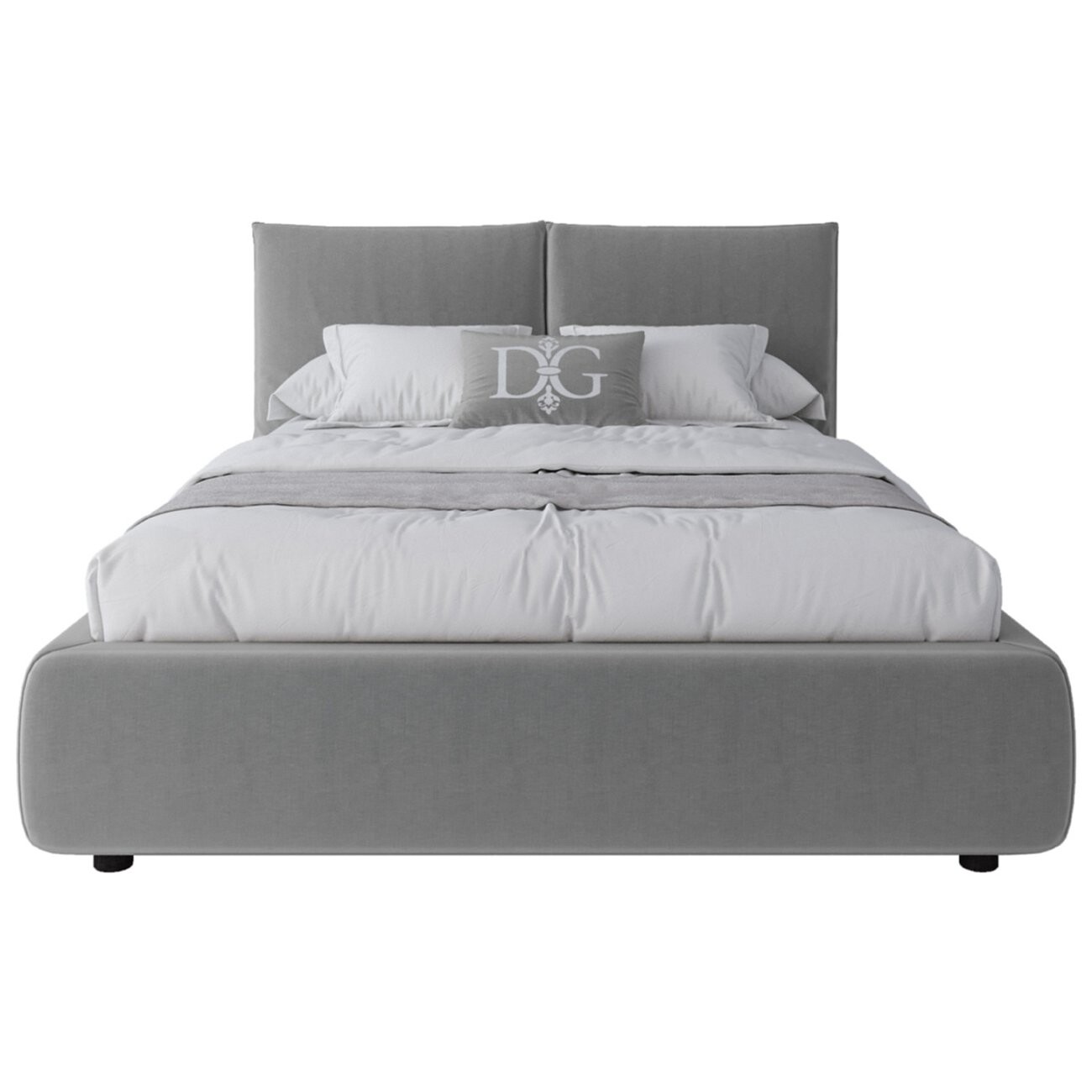 Кровать полутораспальная 140х200 серая Bubble - изображение 2