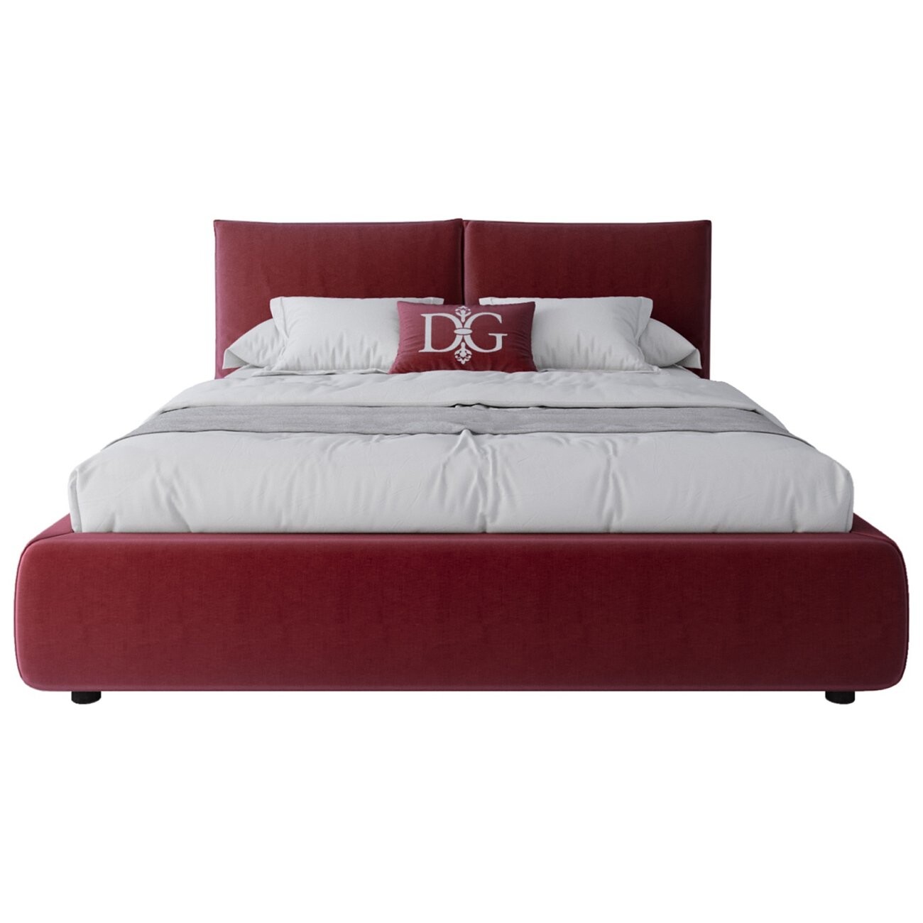 Кровать двуспальная 160х200 бордовая Bubble - изображение 2