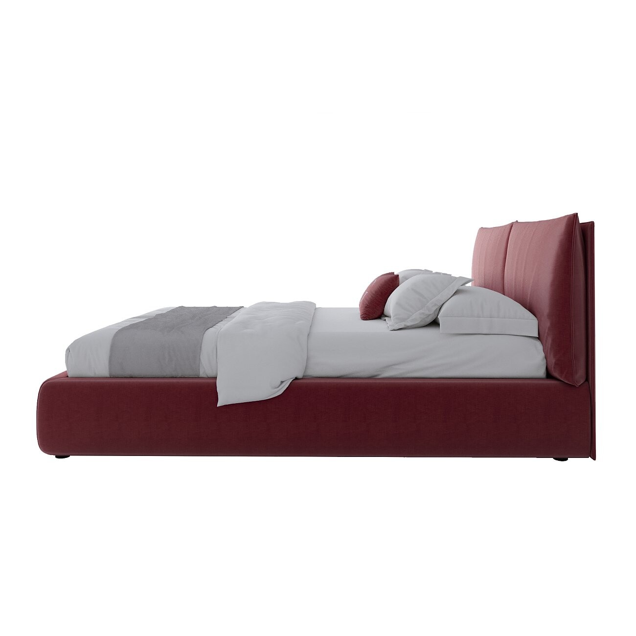 Кровать двуспальная 160х200 бордовая Bubble - изображение 3