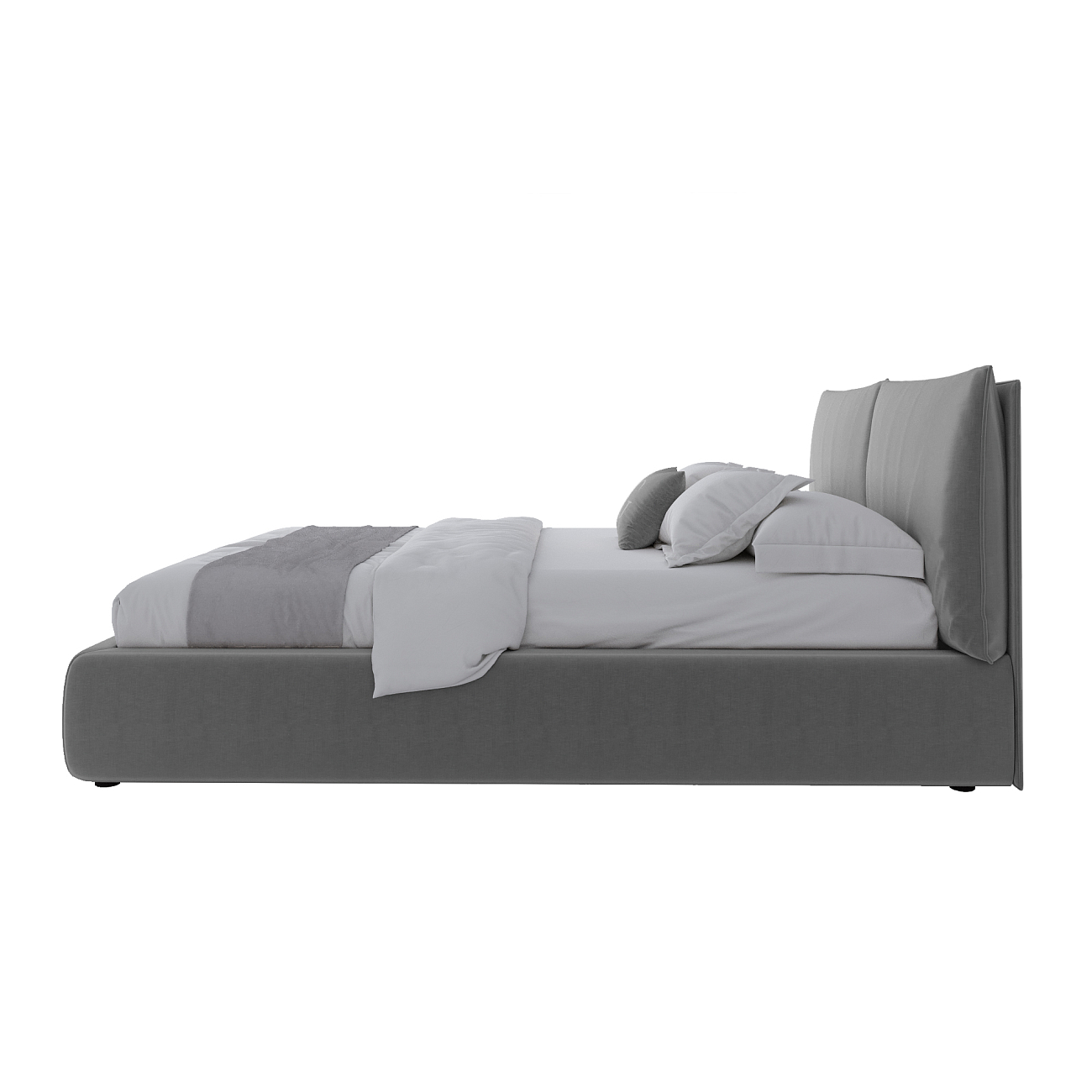 Кровать двуспальная 160х200 серая Bubble - изображение 3